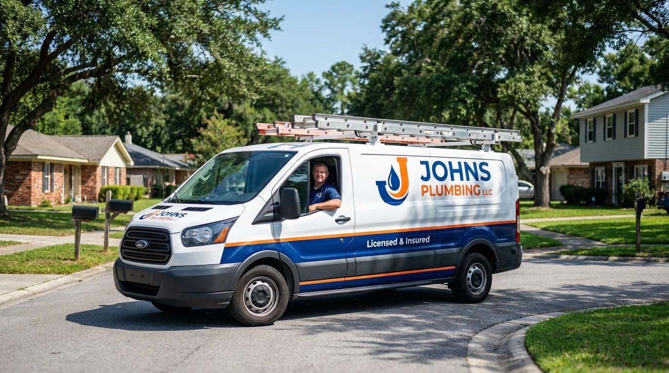 Johns Plumbing LLC service van in Kenmore, WA