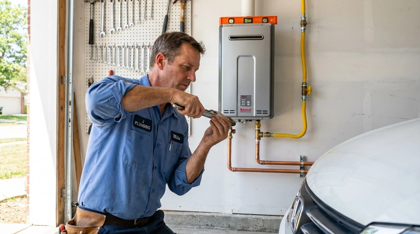Tankless water heater installation by a Johns Plumbing LLC plumber in Kenmore